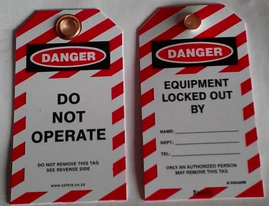 Lockout Do Not Operate Tag