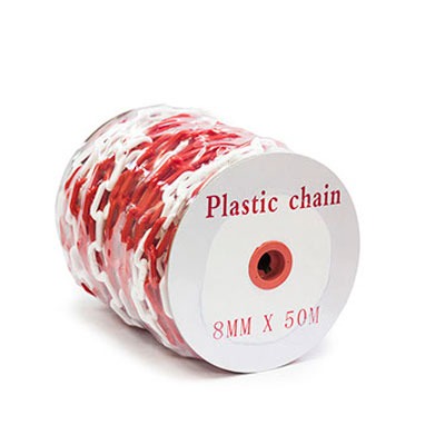 Red/White Plastic Chain 8mm x 50m